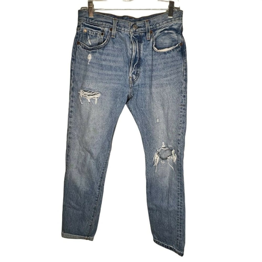 Levi's Men's Straight Jeans - Distressed Blue